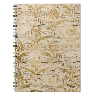 Caderno Espiral Vintage Dourado Sheet Music