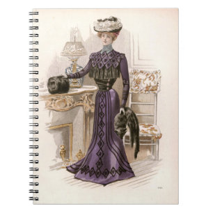 Caderno Espiral Vintage Edwardian Lady Fox Fashion Ilustração
