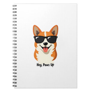 Caderno Espiral Vintage Ei, Patas para Cima Corgi com Óculos de So