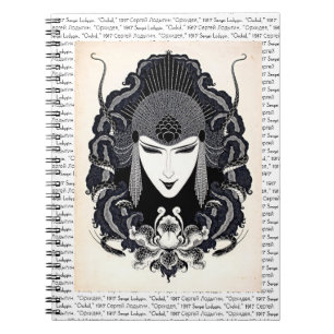 Caderno Espiral Vintage Elegante russa Art Nouveau, 1917