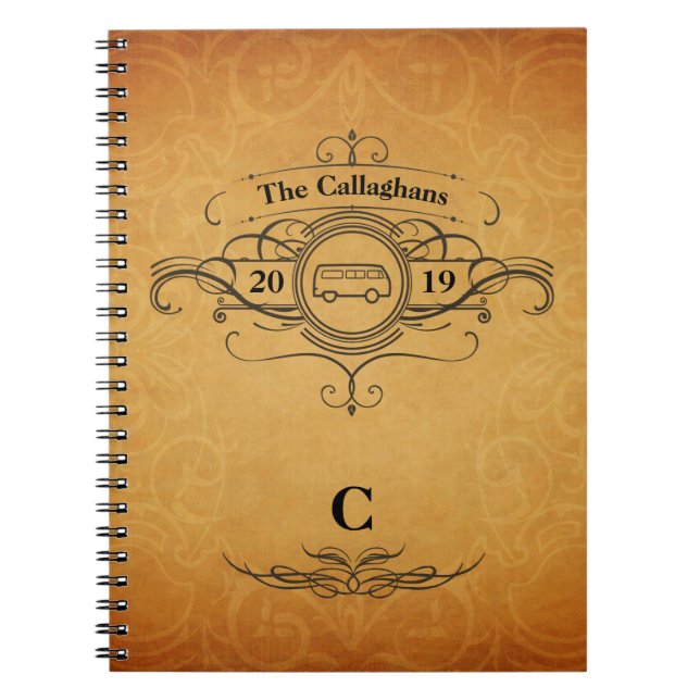 Caderno Espiral Vintage Estilo Van Viagem Giro (Frente)