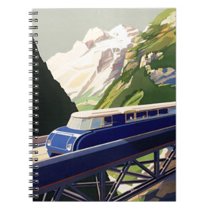 Caderno Espiral Vintage Europe Rail Viagem