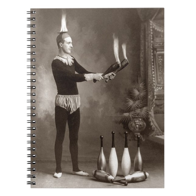 Caderno Espiral Vintage Fire Juggler (Frente)