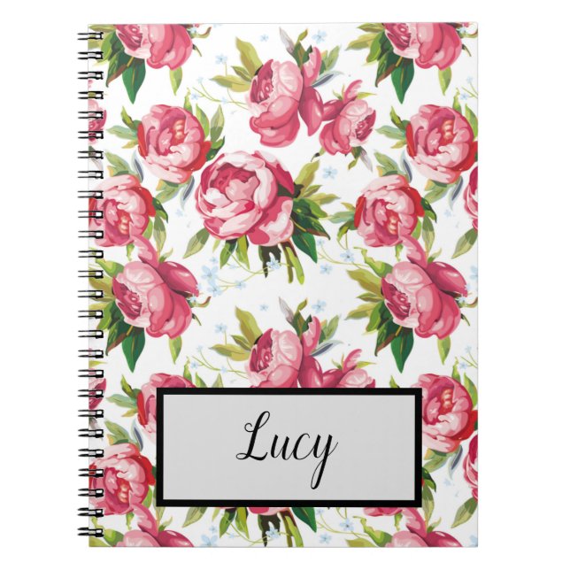 Caderno Espiral Vintage floral (Frente)