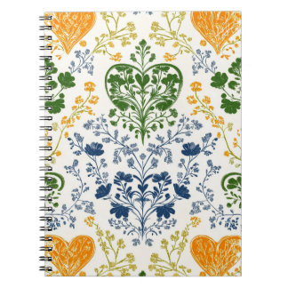 Caderno Espiral Vintage Floral Pattern Notebook