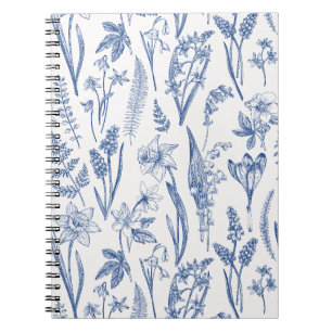 Caderno Espiral Vintage Flores e Herbos da primavera