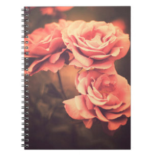 Caderno Espiral Vintage Flowersvintage, flor, rosa, antiga, bac