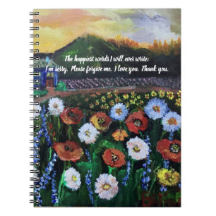 Caderno Espiral Vintage Folk Art Field of Flowers 4 Cotação Edit