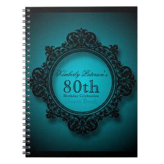 Caderno Espiral Vintage Frame em Azul - 80 do Aniversário do Livro