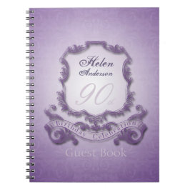 Caderno Espiral Vintage Frame Guest Book, Celebração de Aniversári