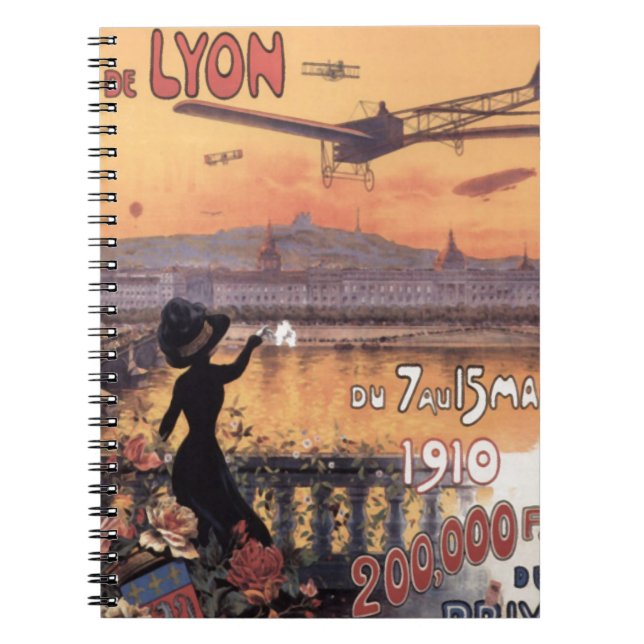 Caderno Espiral Vintage French Aviation (Frente)