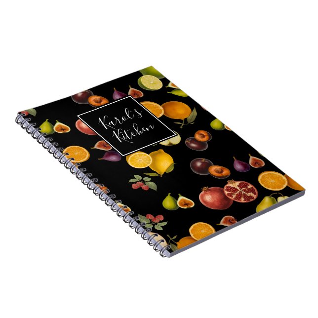 Caderno Espiral Vintage Fruits Notebook/Recipe Book (Customize) (Lado Direito)
