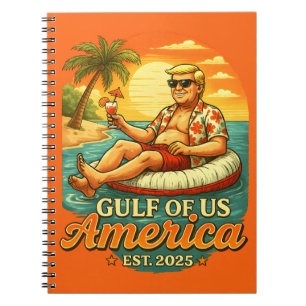 Caderno Espiral Vintage Funny Trump América Golfo 2025