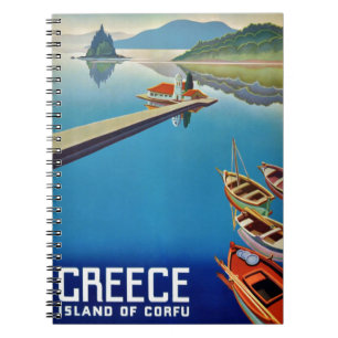 Caderno Espiral Vintage Grécia - Ilha de Corfu