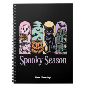 Caderno Espiral Vintage Halloween Horror Spooky Season Cute Creepy