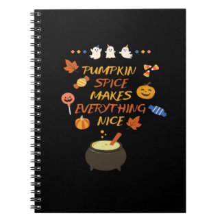 Caderno Espiral Vintage Halloween Pumpkin cita clássico