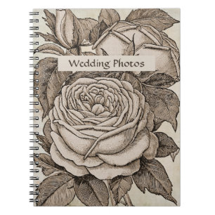 Caderno Espiral Vintage Halloween Rosa gótica vitoriana em Sepia