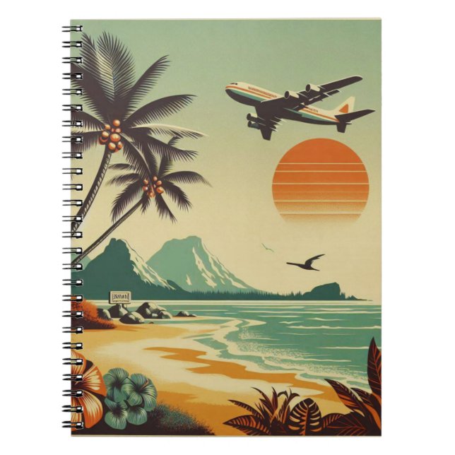 Caderno Espiral Vintage Hawaii/Tropical (Frente)
