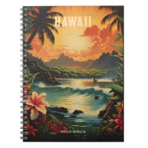 Vintage Hawaii Tropical Beach Viagem