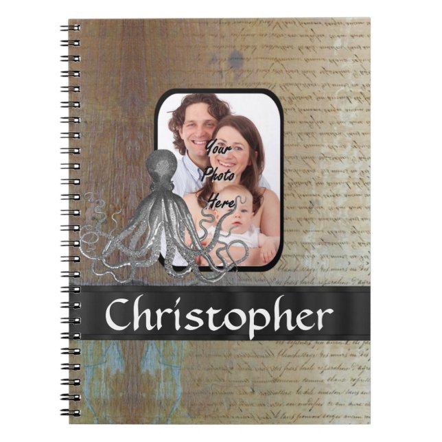 Caderno Espiral Vintage Kraken octopus (Frente)