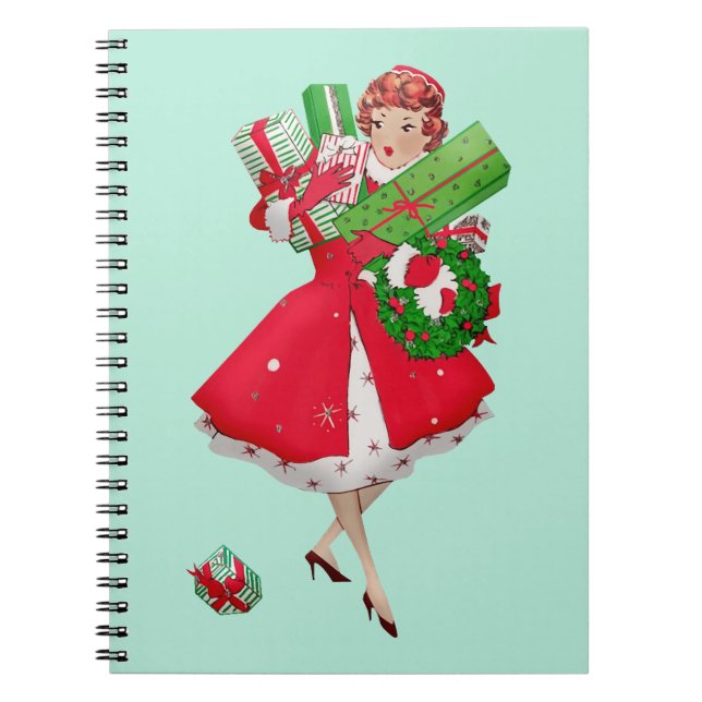 Caderno Espiral Vintage Lady 1950 Natal (Frente)