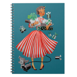 Caderno Espiral Vintage Lady 1950 Natal