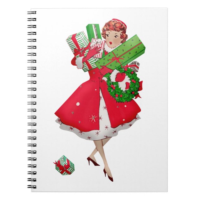 Caderno Espiral Vintage Lady 1950 Natal (Frente)