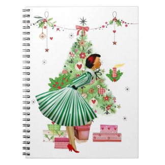 Caderno Espiral Vintage Lady 1950 Natal