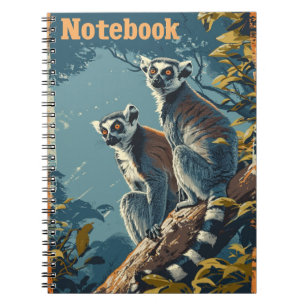 Caderno Espiral Vintage Lemurs