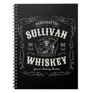 Caderno Espiral Vintage Liquor ADD NAME Old Grim Reaper Whiskey