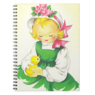 Caderno Espiral Vintage Little Girl Retro Cuide