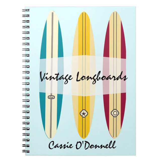 Caderno Espiral Vintage Longboards (Frente)