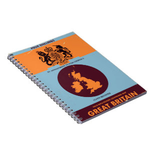 Caderno Espiral Vintage map book cobrir da Grã-Bretanha Excelente.