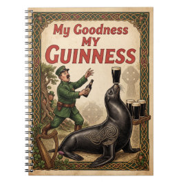 Caderno Espiral Vintage "Meu Deus Meu Guinness" co
