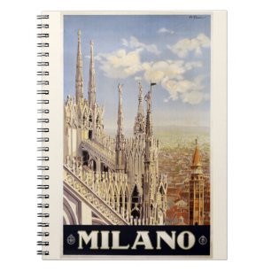 Caderno Espiral Vintage Milano Milão Itália notebook