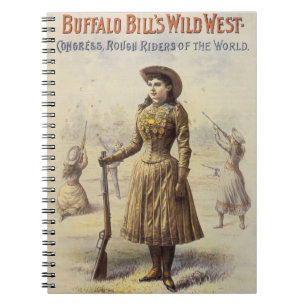 Caderno Espiral Vintage Miss Annie Oakley, Cowgirl Ocidental