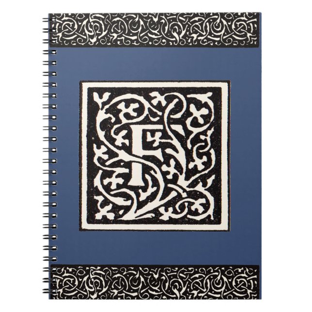 Caderno Espiral Vintage Monograma F Art Nouveau - Letra (Frente)