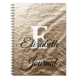 Caderno Espiral Vintage Monograma - tipografia dourada