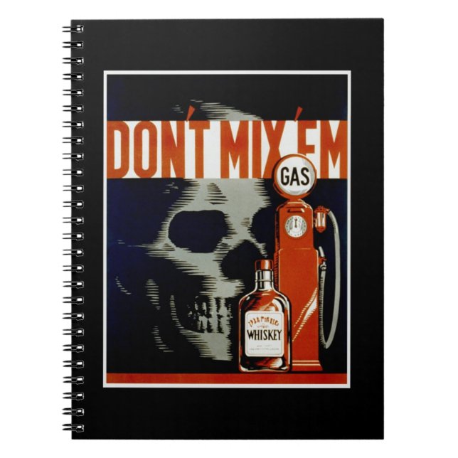 Caderno Espiral Vintage "Não Misture ‘Em’" notebook (Frente)