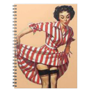Caderno Espiral Vintage Naughn Candy Striper Para Cima