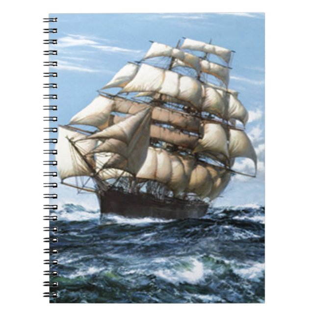 Caderno Espiral Vintage naves (Frente)