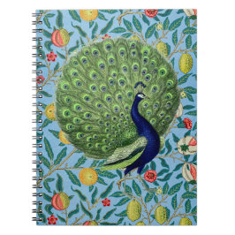 Caderno Espiral Vintage Open Fan Feather Peacock