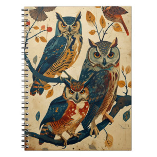 Caderno Espiral Vintage Owl art