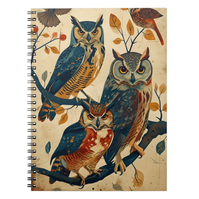 Caderno Espiral Vintage Owl art (Frente)