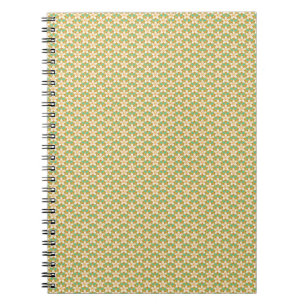 Caderno Espiral Vintage Padrão floral verde e amarelo Jonquil