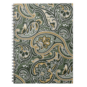 Caderno Espiral vintage Paisley oriental étnico Pattern Seamless p