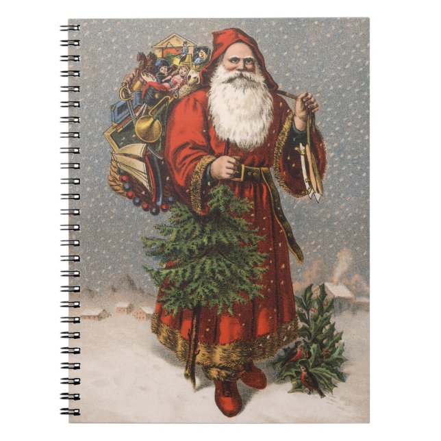 Caderno Espiral Vintage Papais noeis Natal (Frente)