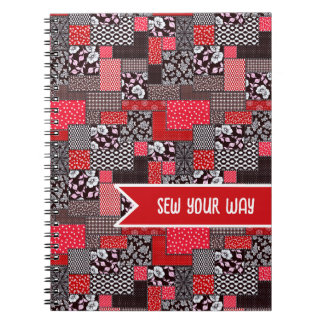 Caderno Espiral Vintage Patchwork Pattern