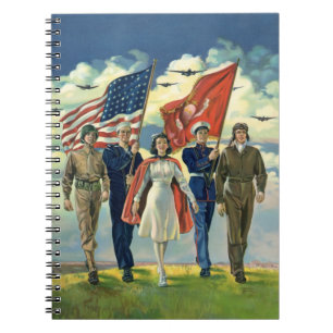 Caderno Espiral Vintage Patriótico, Orgulho de Heros Militares