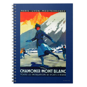 Caderno Espiral Vintage PosterEurope de Chamonix-Mont Blanc